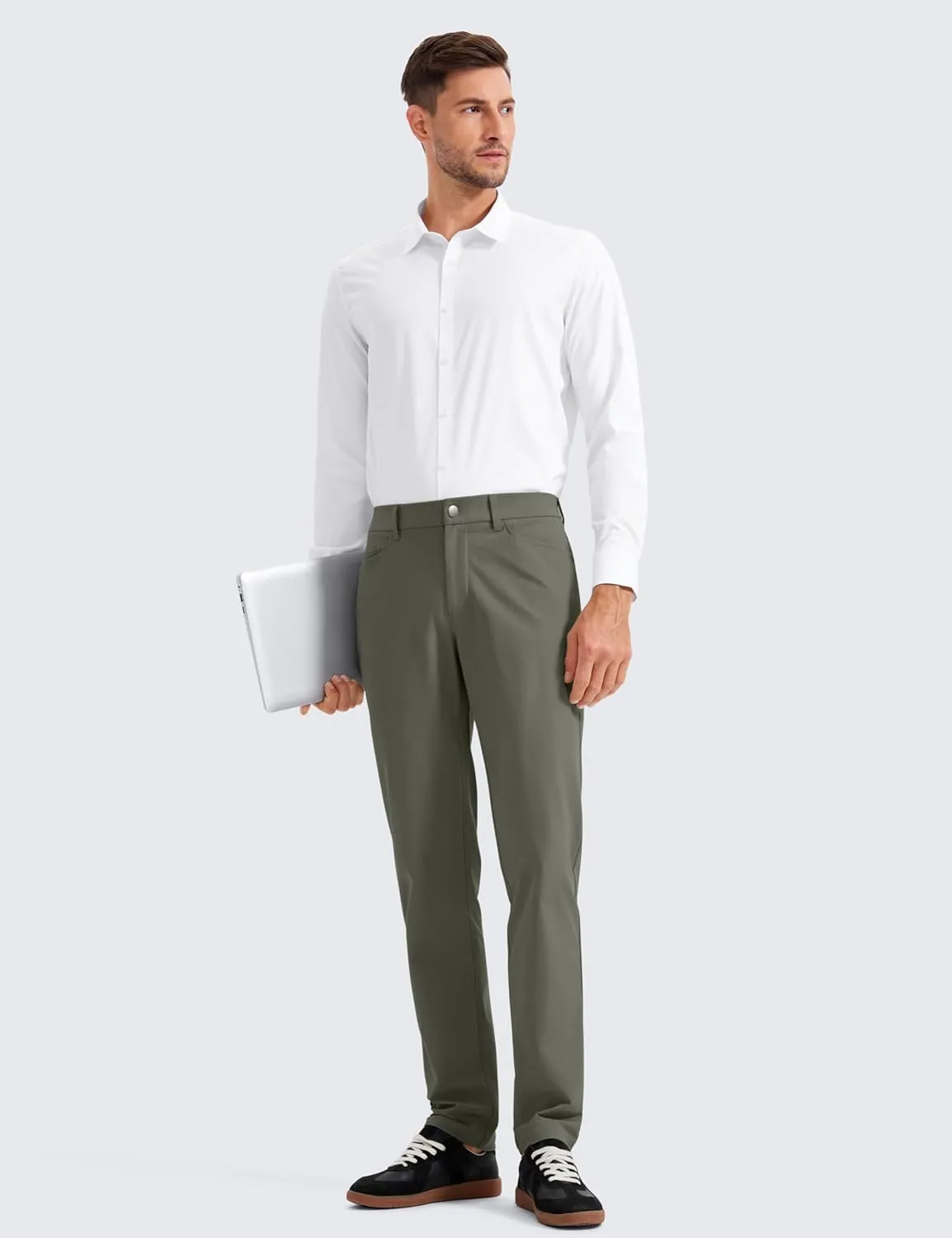 CRZ YOGA Men's All Day Comfy Golf Pants with 5-Pocket 30"/32"/34" Quick Dry Lightweight Casual Work Stretch Trousers