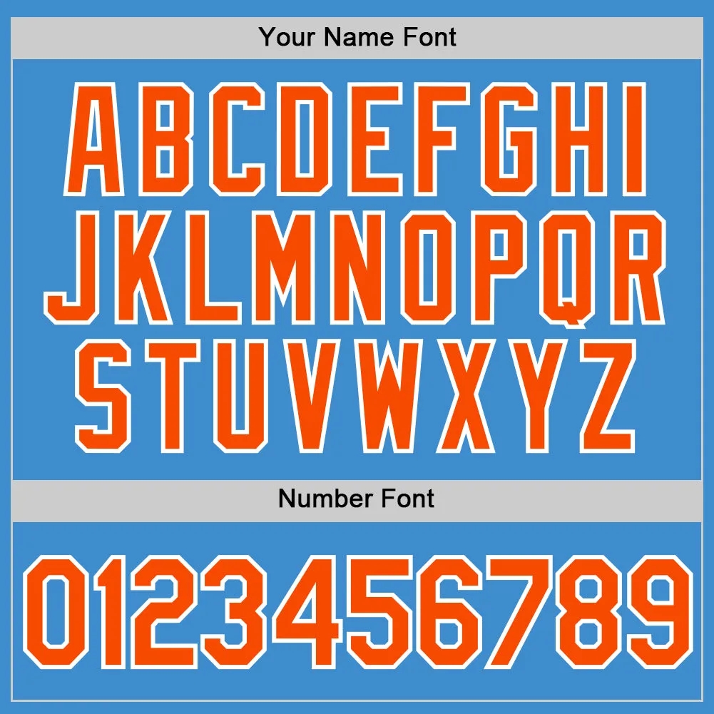 Custom Powder Blue Orange-White Performance T-Shirt