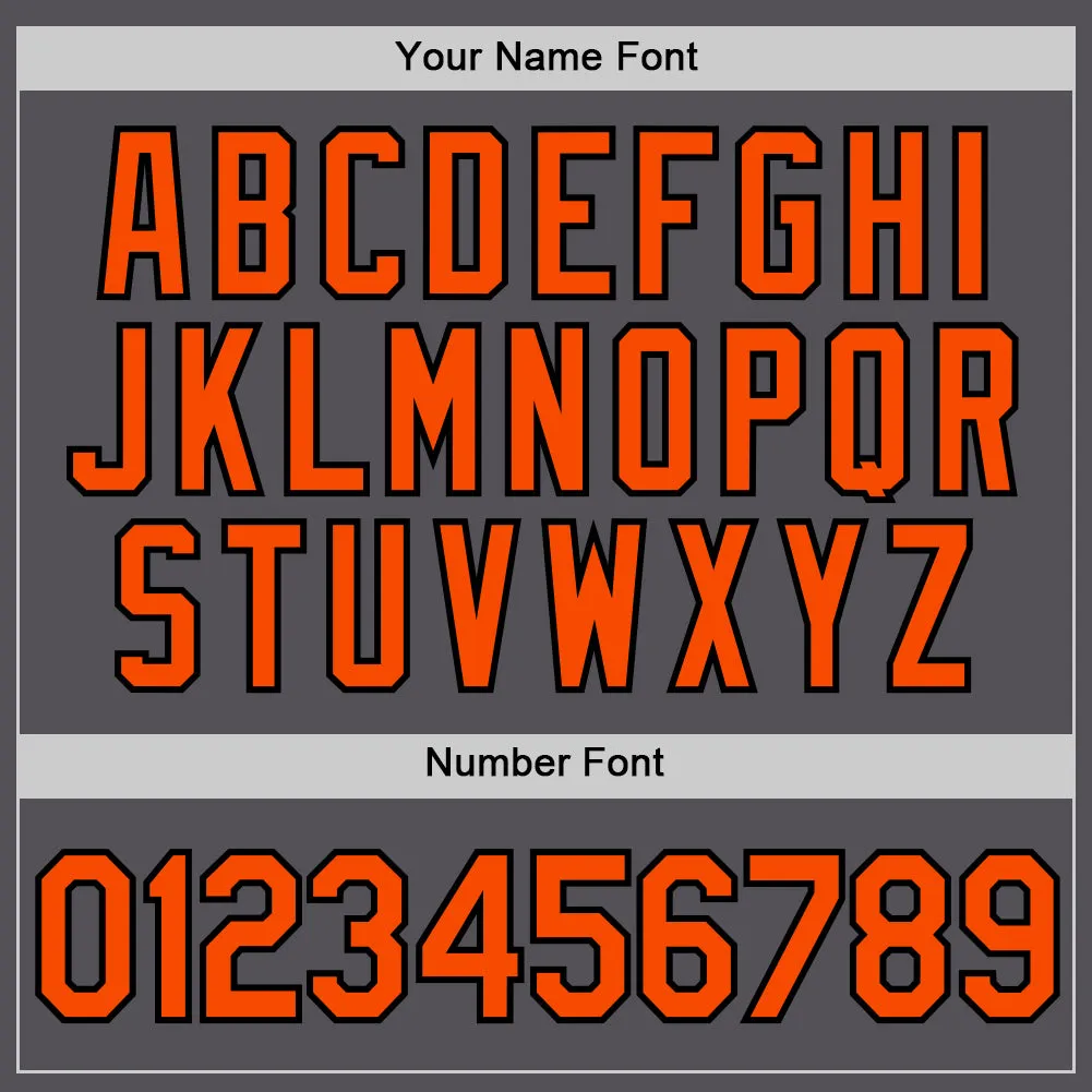 Custom Steel Gray Orange-Black Performance T-Shirt