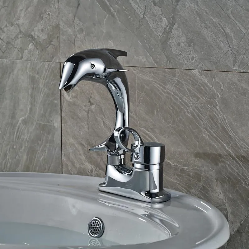 Dolphin Style Single Handle Basin Mixer Tap Faucet