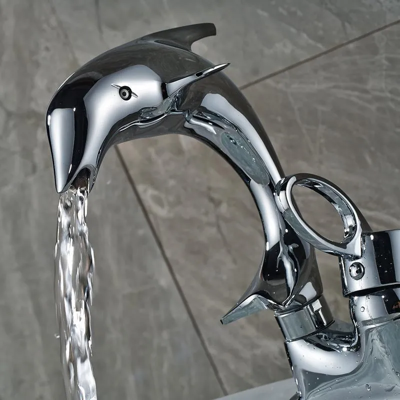 Dolphin Style Single Handle Basin Mixer Tap Faucet