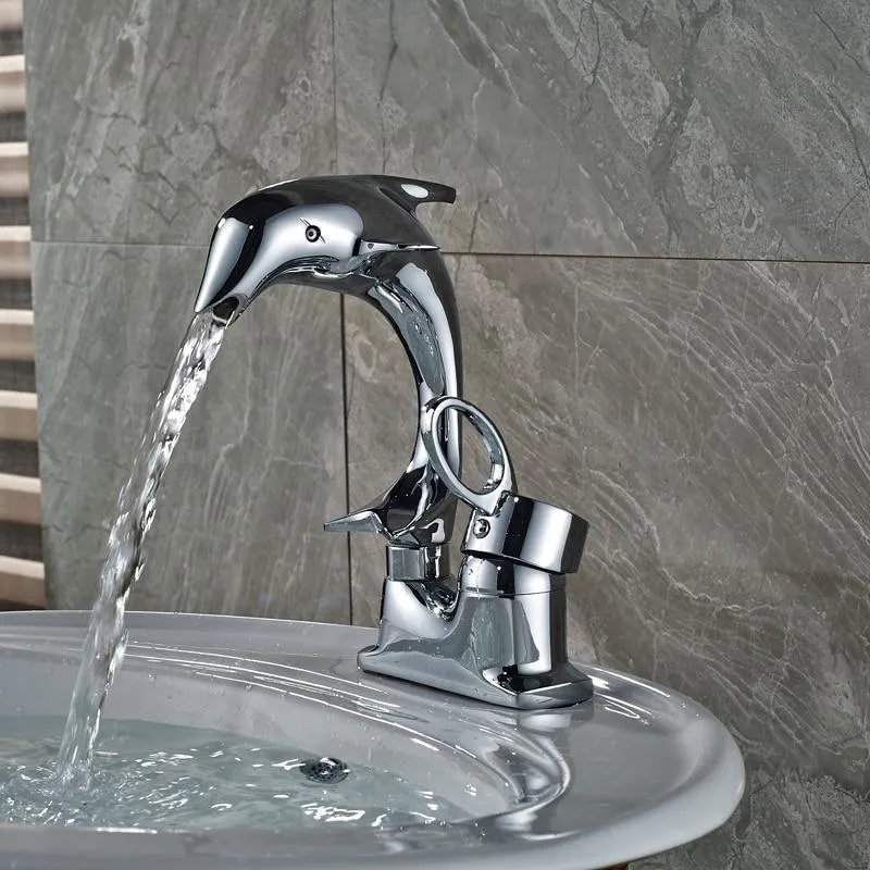 Dolphin Style Single Handle Basin Mixer Tap Faucet