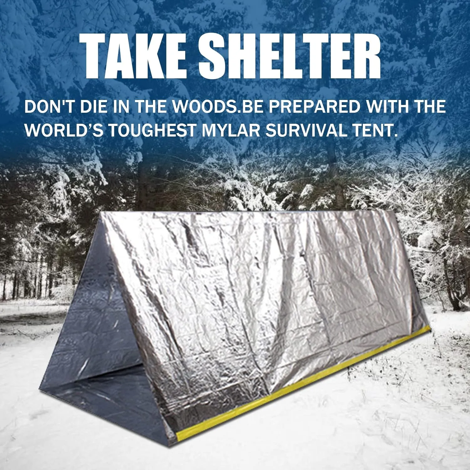 Emergency 2 Person Ultralight Survival Shelter, Tube Tent with Space Blanket for Camping, Hiking