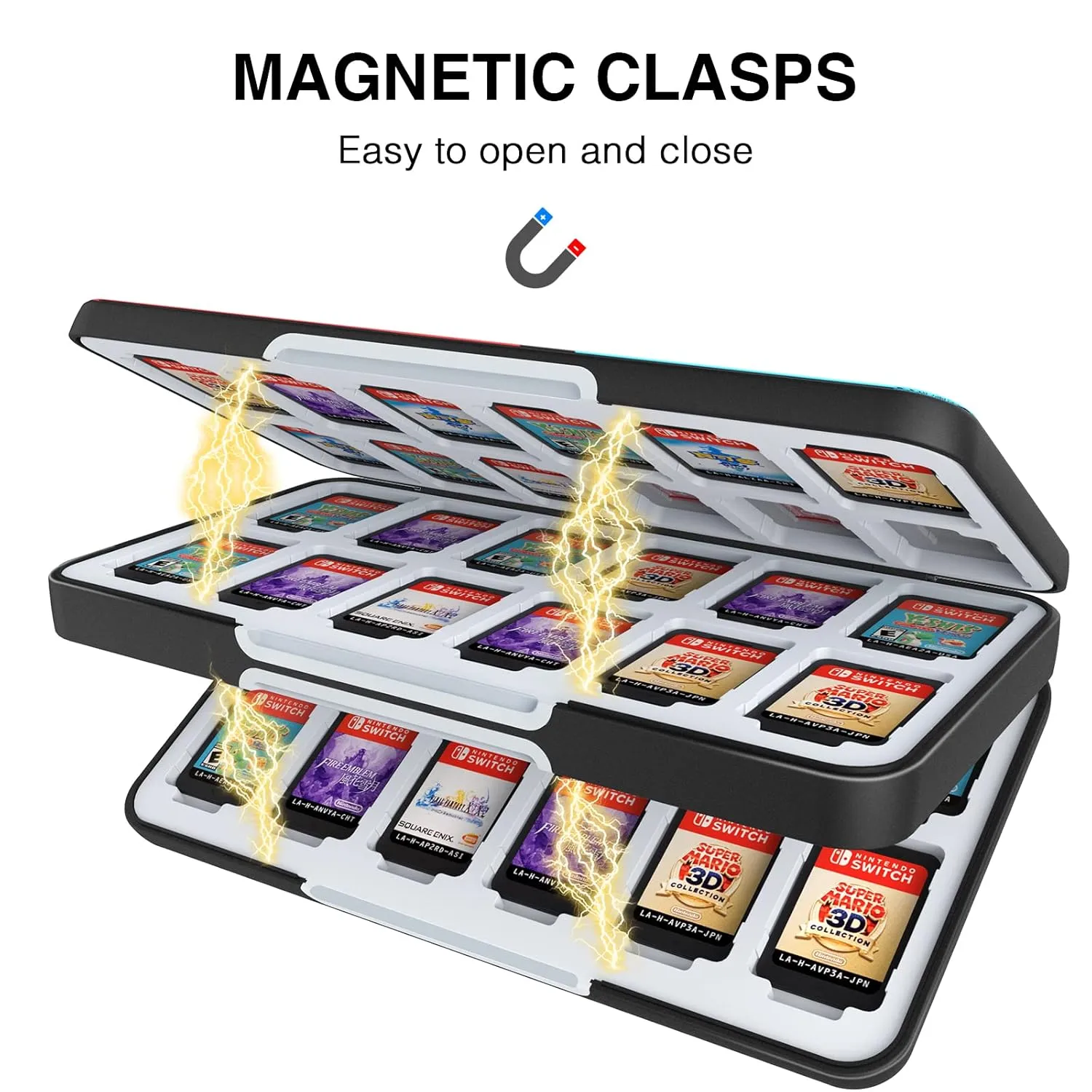 HEIYING Game Card Case for Nintendo Switch & Switch OLED,Customized Pattern Portable Travel Carry Case with 48 Game Card Slots and 24 Micro SD Cards Slots