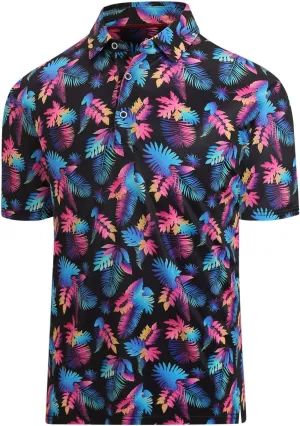 Hodaweisolp Golf Shirts for Men Dry Fit Print Moisture Wicking Performance Short Sleeve Polo Shirt