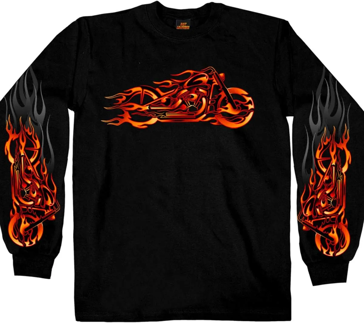 Hot Leathers Black Fire Bobber Long Sleeve T-Shirt