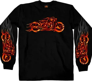 Hot Leathers Black Fire Bobber Long Sleeve T-Shirt