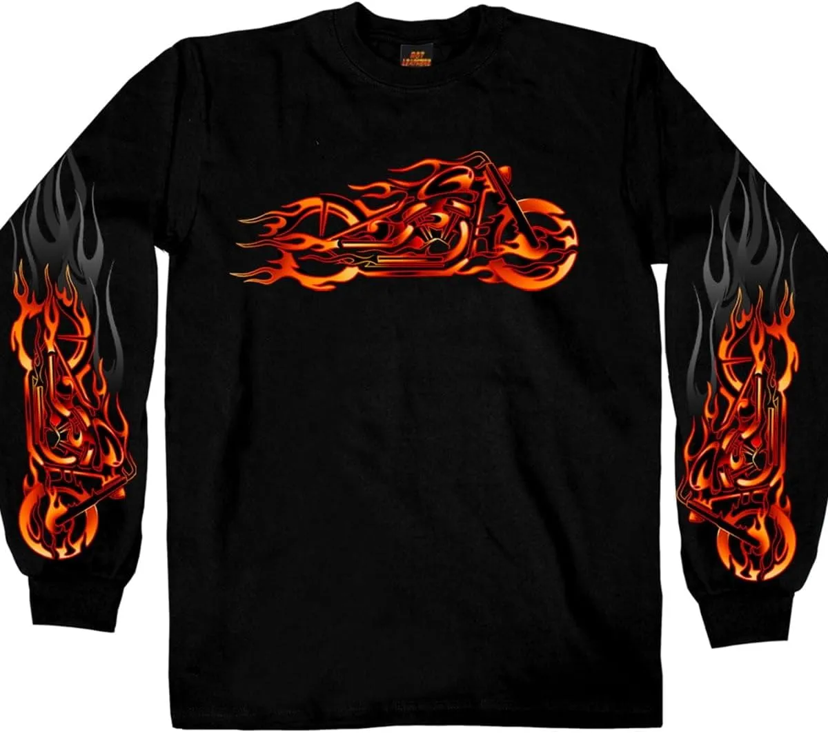 Hot Leathers Black Fire Bobber Long Sleeve T-Shirt