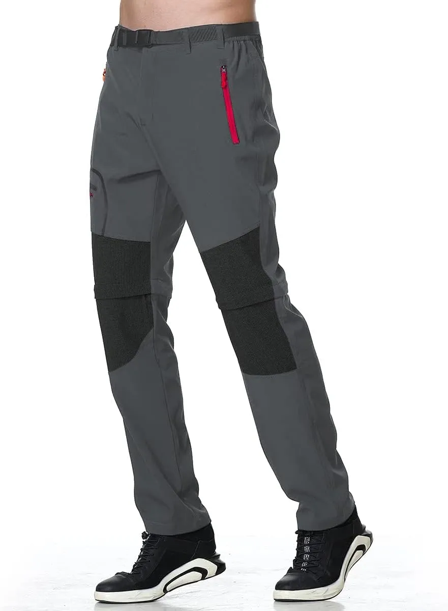 Men's Convertible Hiking Pants Zip Off Lightweight Quick Dry Outdoor Waterproof Tactical Cargo Work Pants Camping
