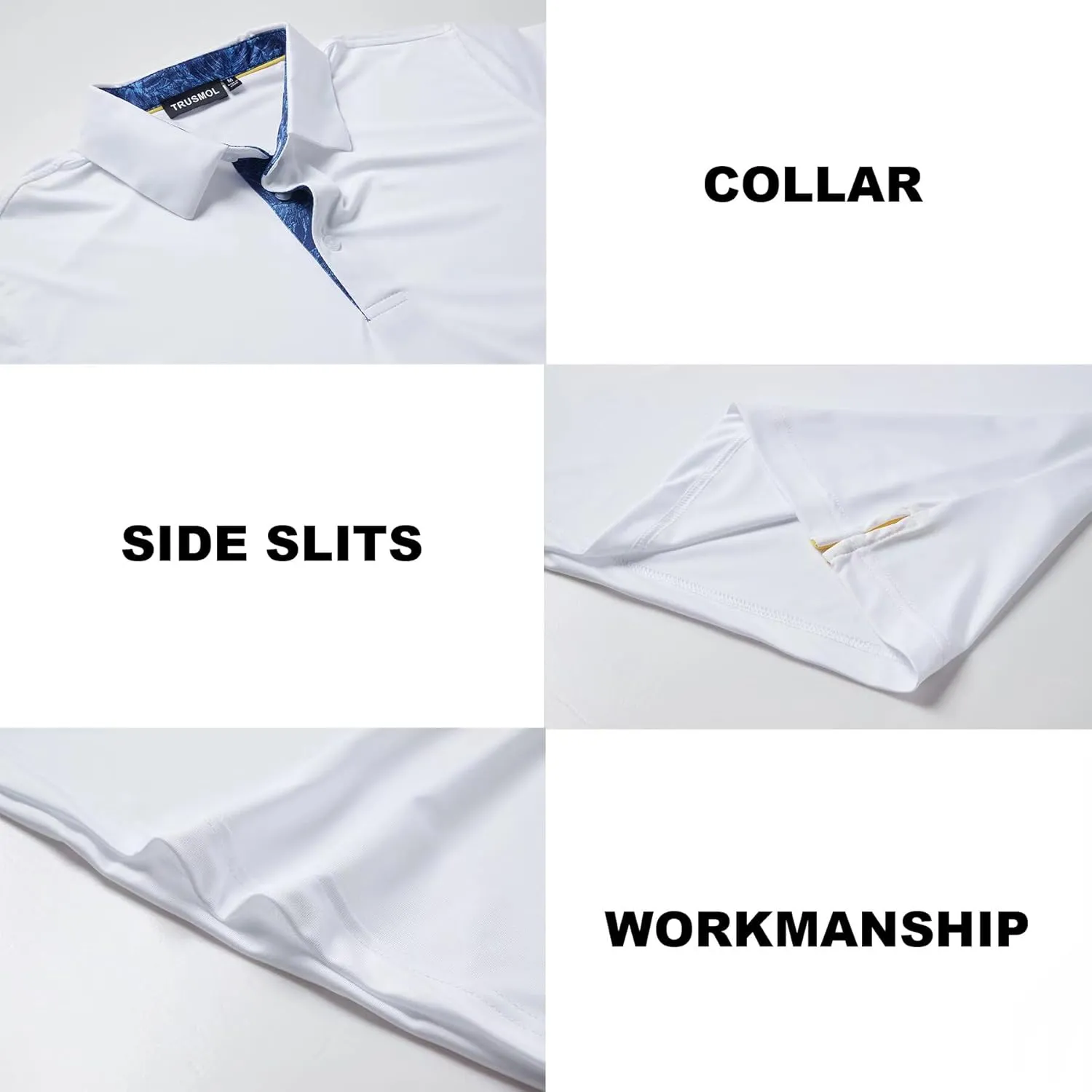 Mens Golf Shirts Dry Fit Short Sleeve Casual Performance Solid Collared Polo Shirts for Men