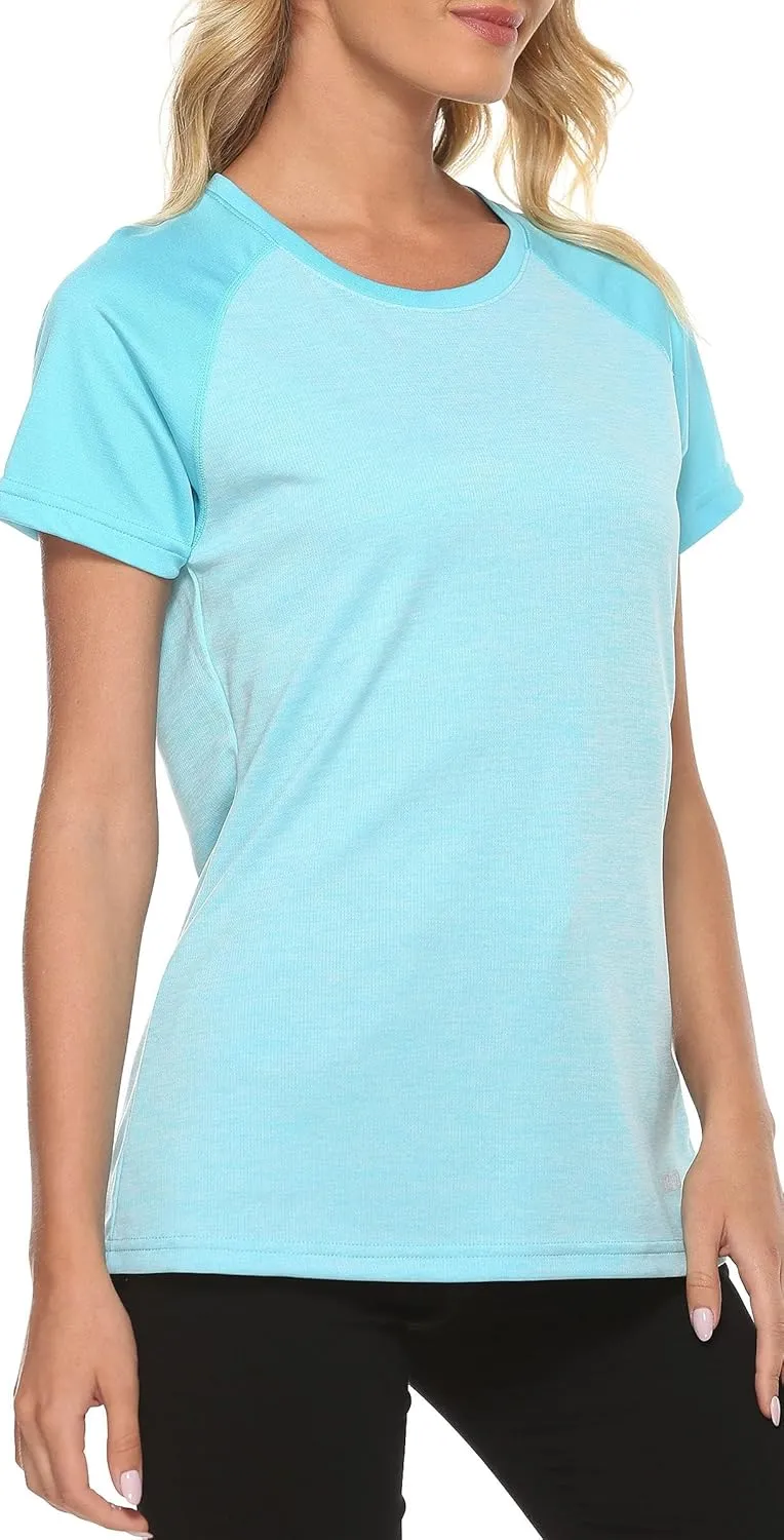MoFiz Women's Short Sleeve UPF 50  Sun Protection Sports T-Shirt Quick Dry Running Workout Athletic Tee Top