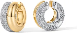 PAVOI 14K Gold Plated Chunky Tubular Hinged Earscape Ear Cuffs for Women | Statement Earring Pair