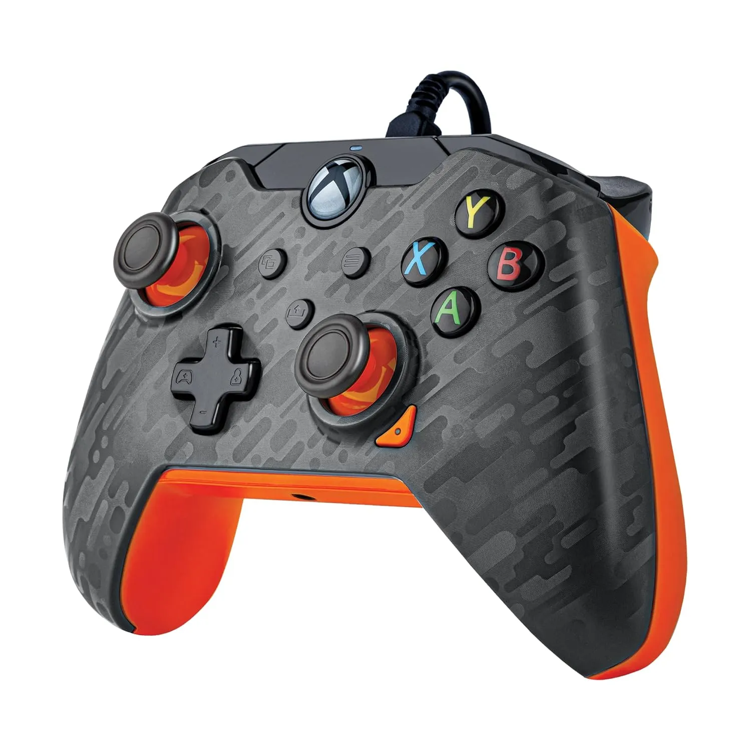 PDP Wired Xbox Gaming Controller: Gamepad Licensed for Xbox Series X|S, Xbox One, Windows PC, Audio Controls, 8ft Cable, 3.5mm jack, Mappable Buttons/Triggers, Companion App: Atomic Carbon Grey/Orange