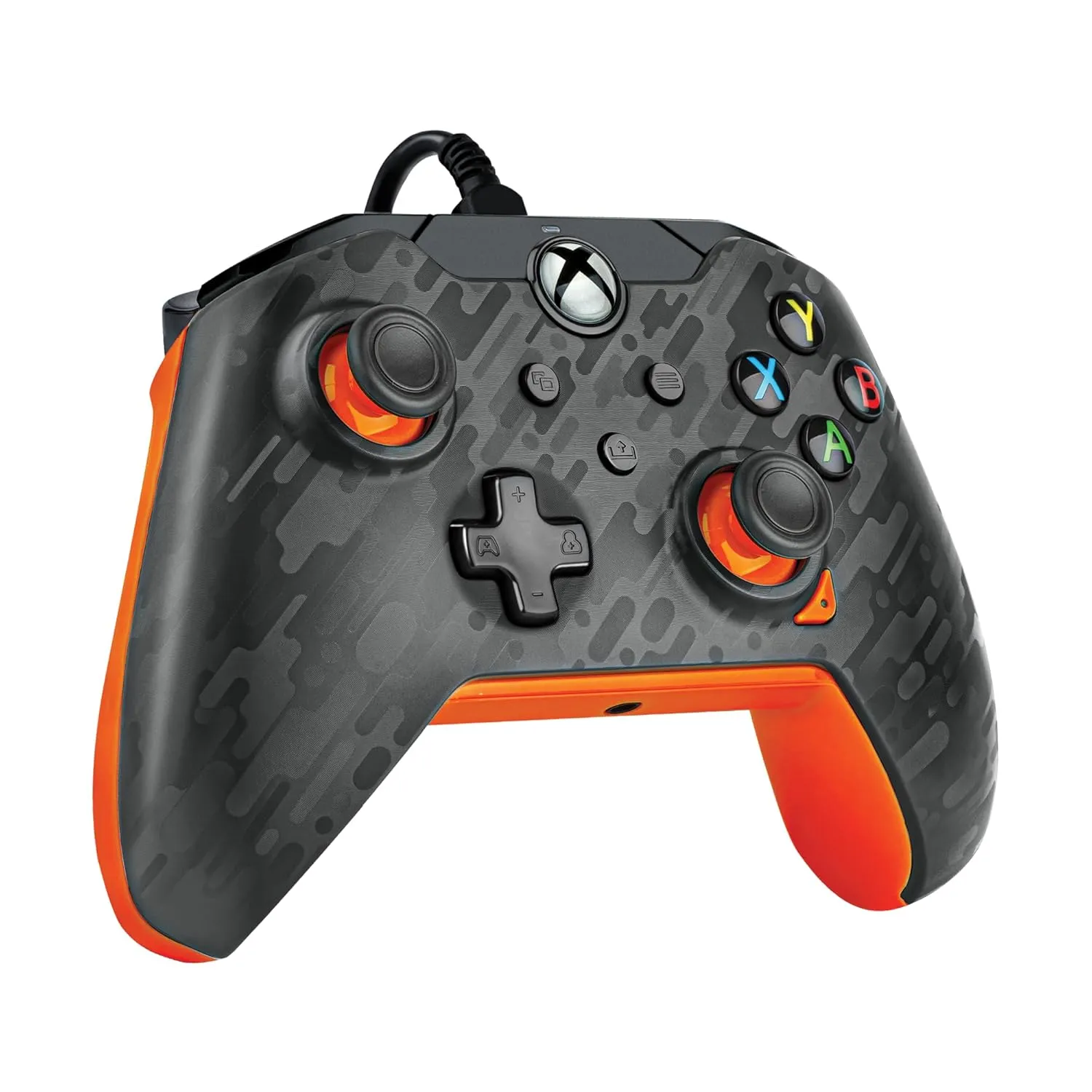 PDP Wired Xbox Gaming Controller: Gamepad Licensed for Xbox Series X|S, Xbox One, Windows PC, Audio Controls, 8ft Cable, 3.5mm jack, Mappable Buttons/Triggers, Companion App: Atomic Carbon Grey/Orange