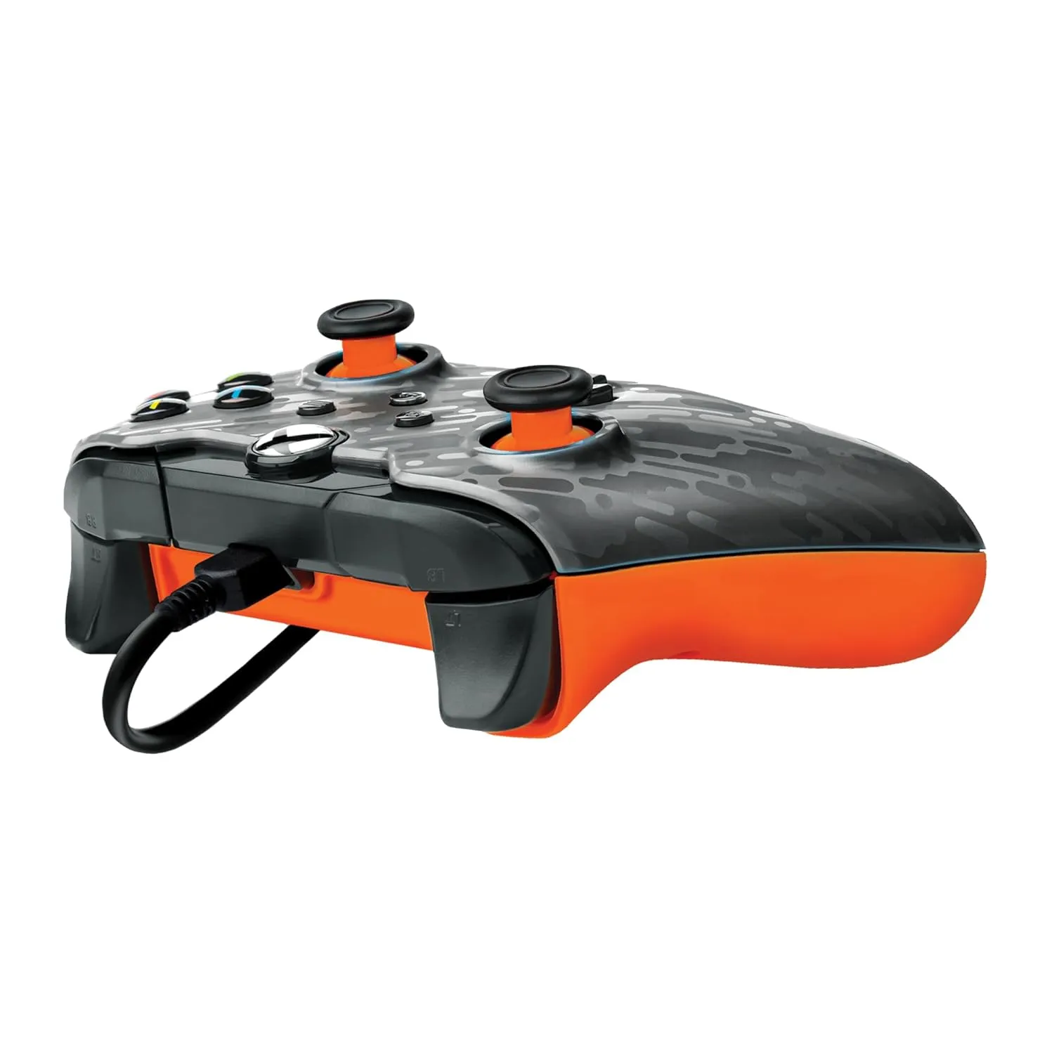 PDP Wired Xbox Gaming Controller: Gamepad Licensed for Xbox Series X|S, Xbox One, Windows PC, Audio Controls, 8ft Cable, 3.5mm jack, Mappable Buttons/Triggers, Companion App: Atomic Carbon Grey/Orange