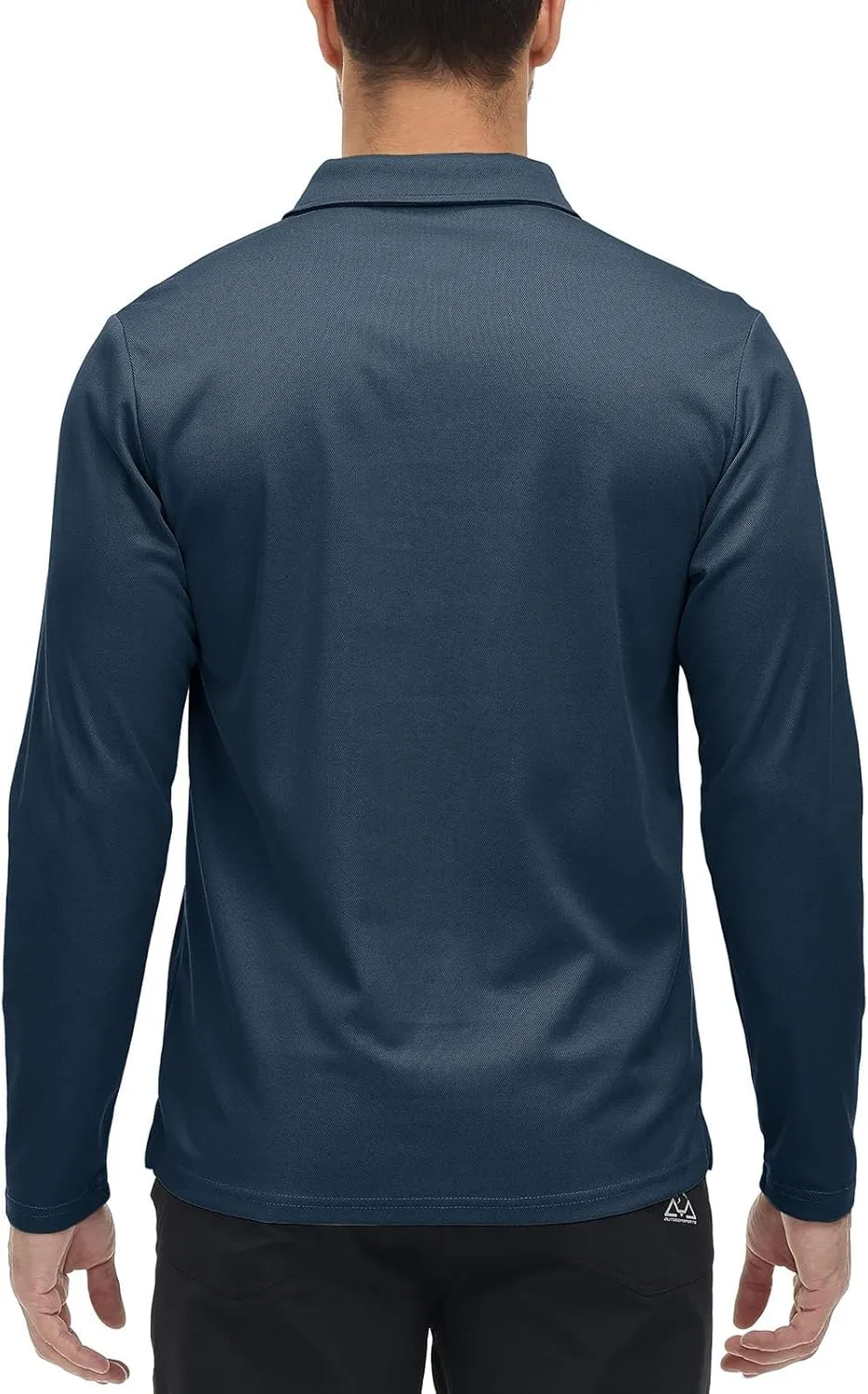 Rdruko Men's Polo with Pocket Long Sleeve Quick Dry Outdoor Golf Pullover Collared T-Shirt