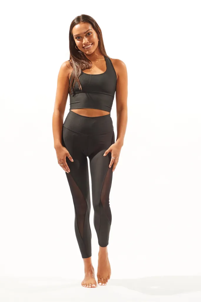 Soft Compression Black Bra Crop