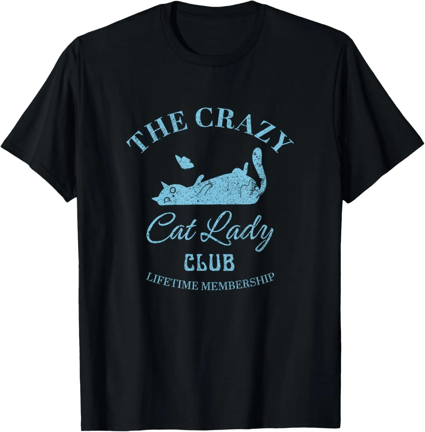The Crazy Cat Lady Club Distressed T-Shirt