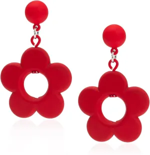 Vintage Floral Earrings - Daisy & Groovy Designs, Dangle Clay Earrings