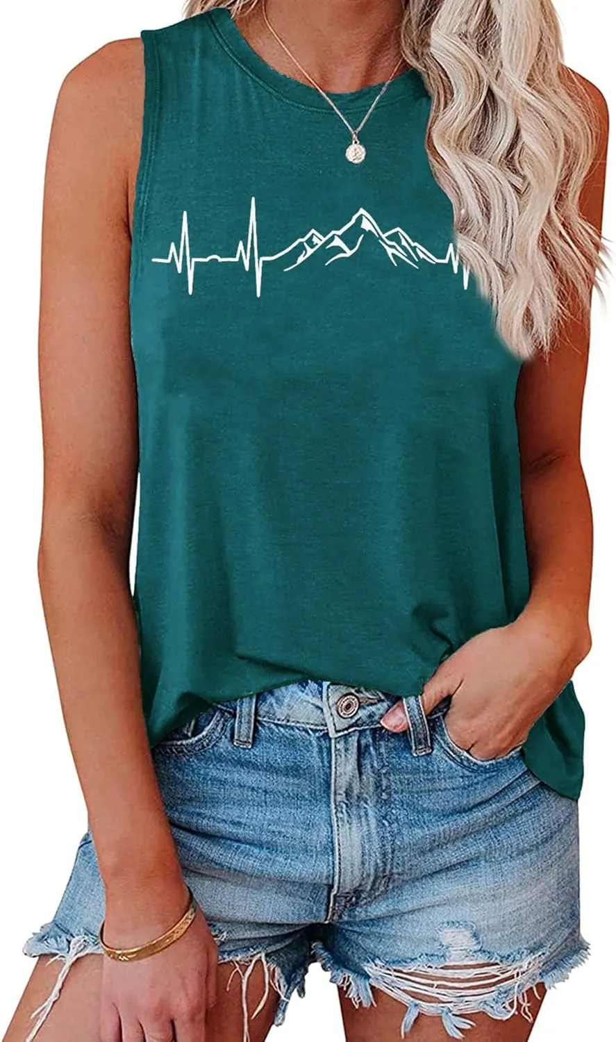 Women Mountain Adventure Workout Tanks Hiking Camping Graphic Athletic Sleeveless Funny Tee Tops