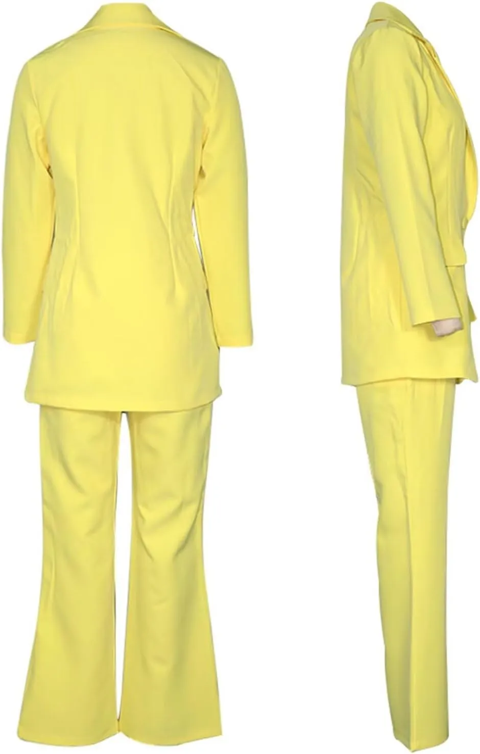Women's Two Pieces Suit Set One Button Jacket and Pants Solid Business Office Lady Tuxedos